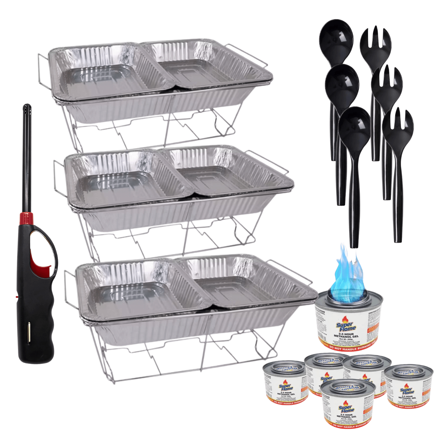 Buffet Serving Kit Disposable Aluminum Chafing Dish Buffet Party Set 24PC
