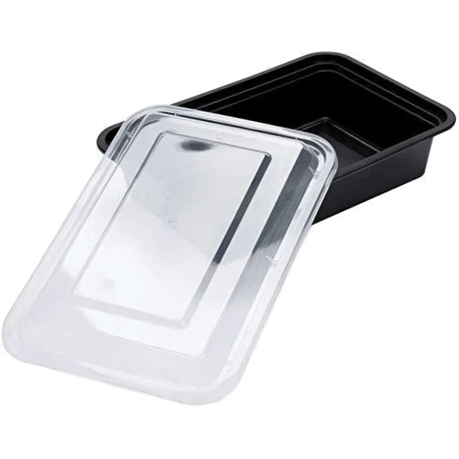 16oz. Disposable Black Rectangular Meal Prep/ Bento Box Containers with Lids