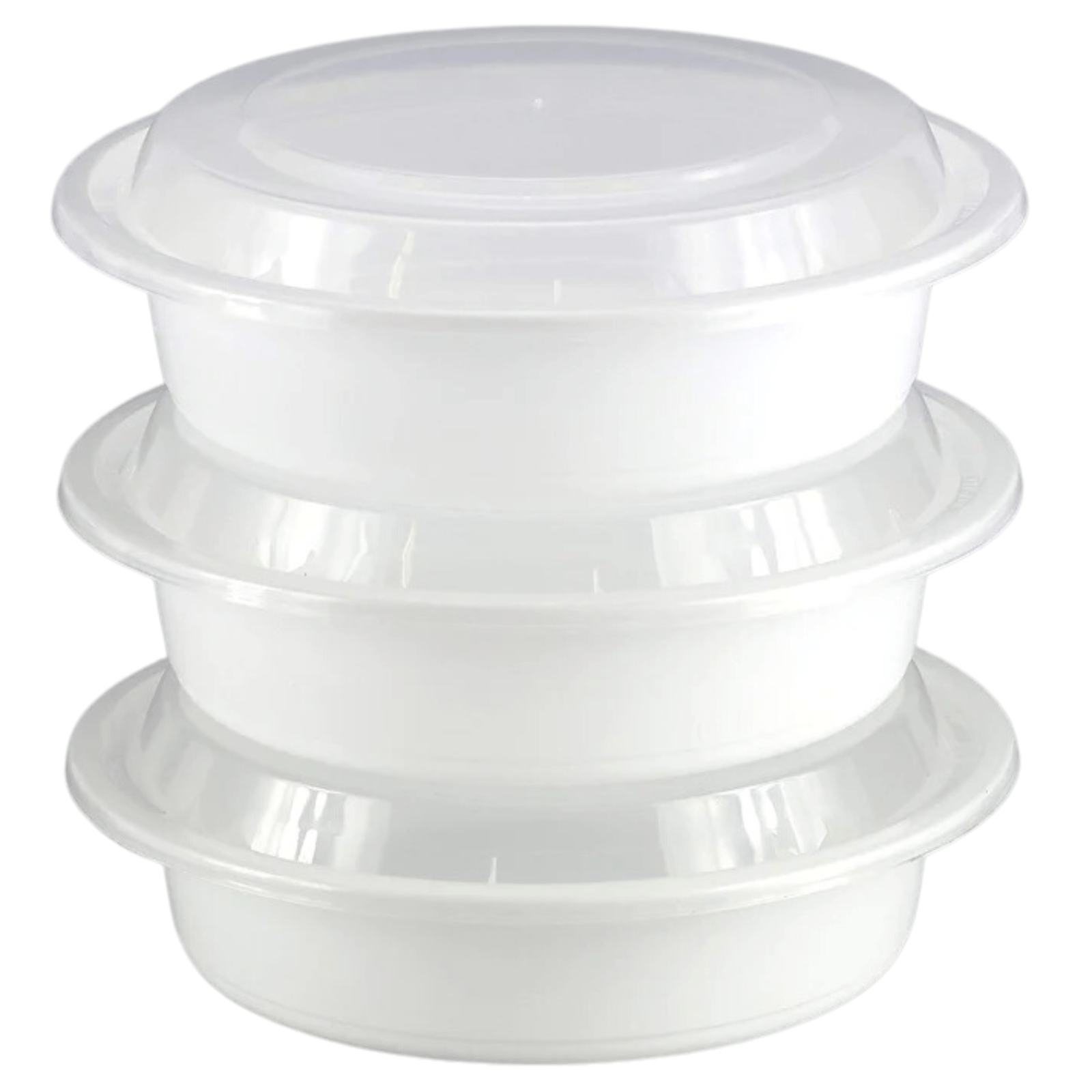 48oz Extra Strong Quality White Round Disposable Meal Prep/ Bento Box Container - Image 4