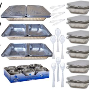 33PC Buffet Serving Kit Disposable Aluminum Refill Chafing Dish Buffet Serving kit (RACKS NOT INCLUDED)