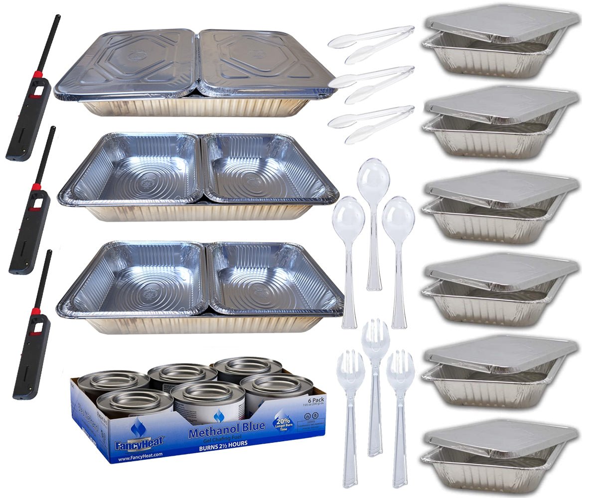 33PC Buffet Serving Kit Disposable Aluminum Refill Chafing Dish Buffet Serving kit (RACKS NOT INCLUDED)