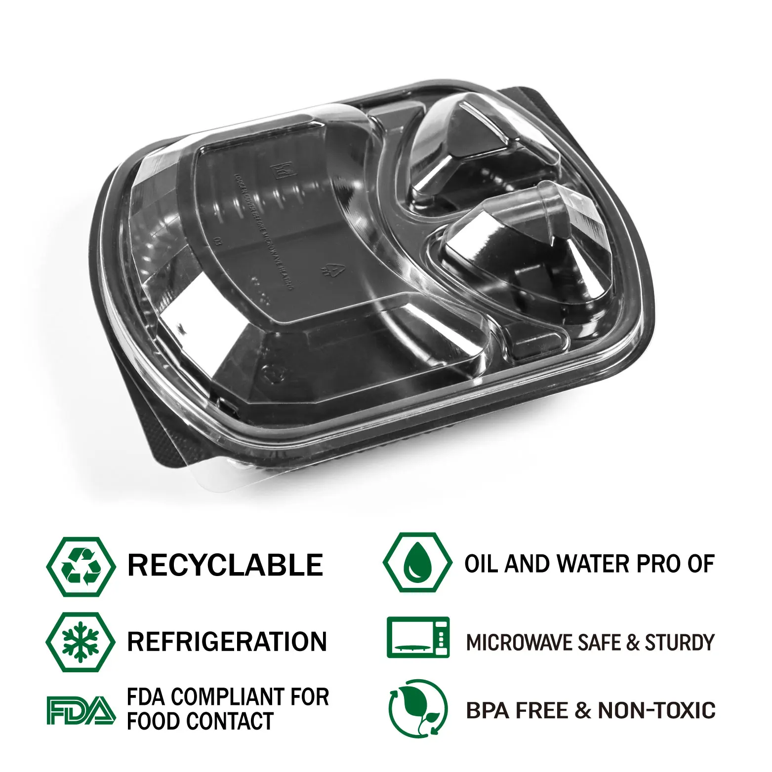 Microwave-Use Plastic Takeaway Food Tray PP Recyclable Lunch Food Container - Image 4