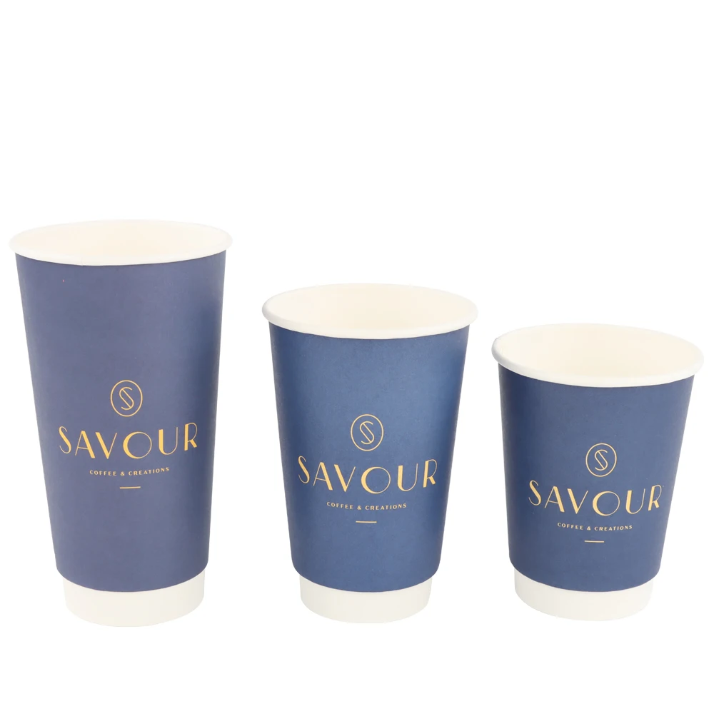 Disposable Wholesale Colorful Custom Logo Printed Pe Coated Kraft Hot Drink Double Wall Paper Coffee Cups for Hot Drink - Image 2