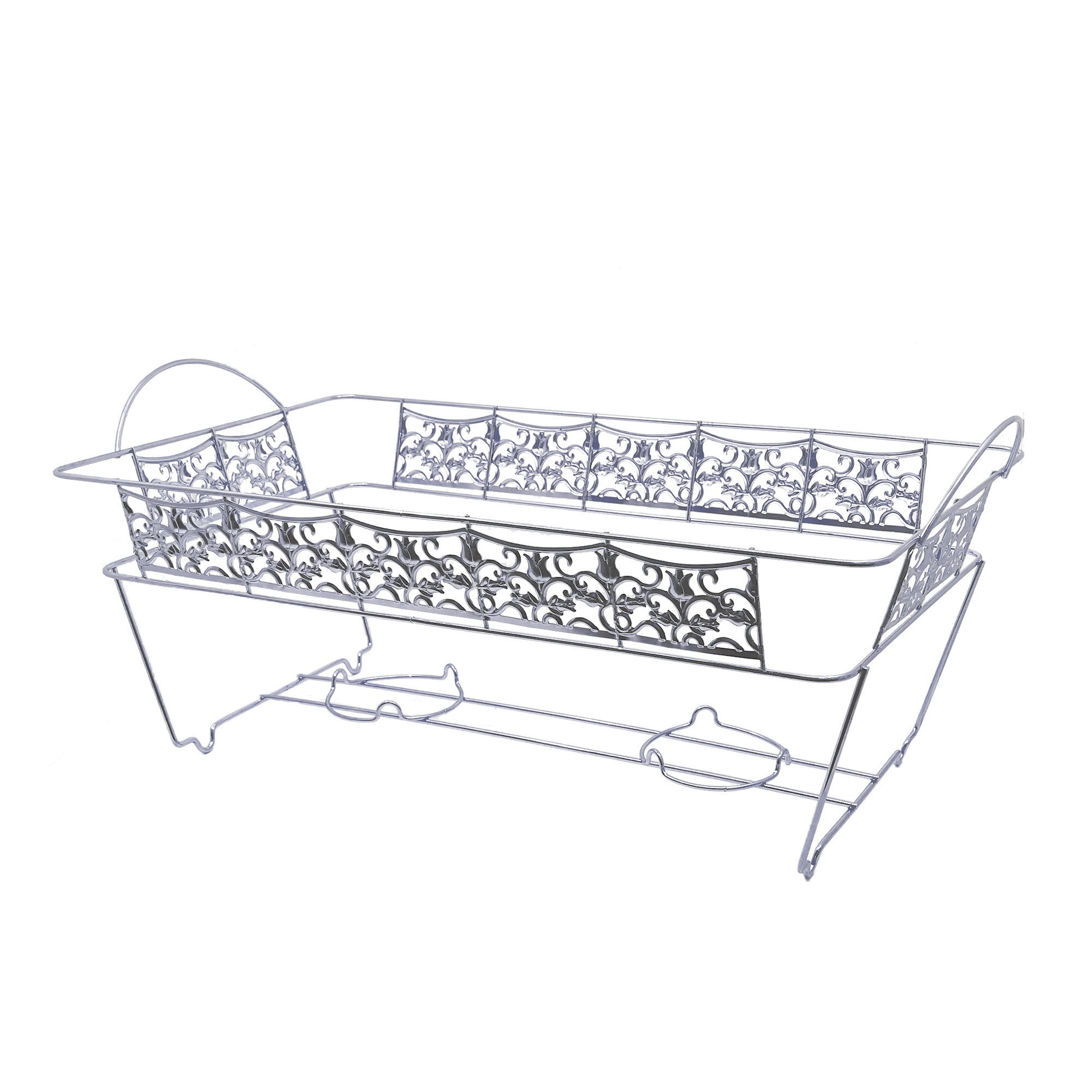 Hanna K. Signature Elements Decorative Disposable Silver Full size Chafing Rack