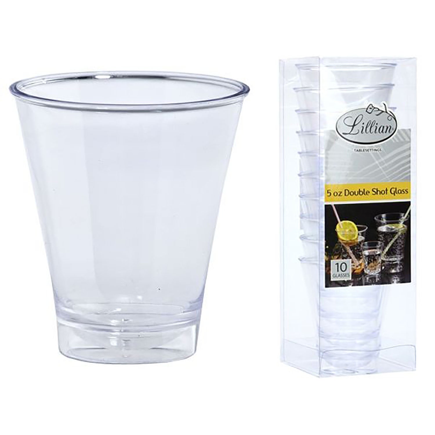 Clear XTRA HEAVY WEIGHT Plastic Double Shot Cup 5 oz - Image 4