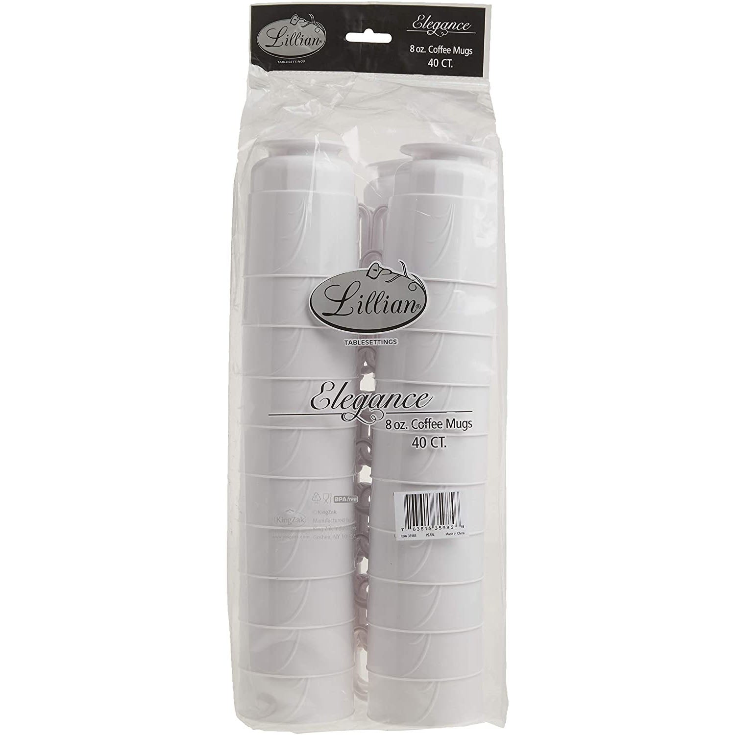 Lillian Tablesettings Elegance Coffee Mug Pearl 8 oz - Image 2