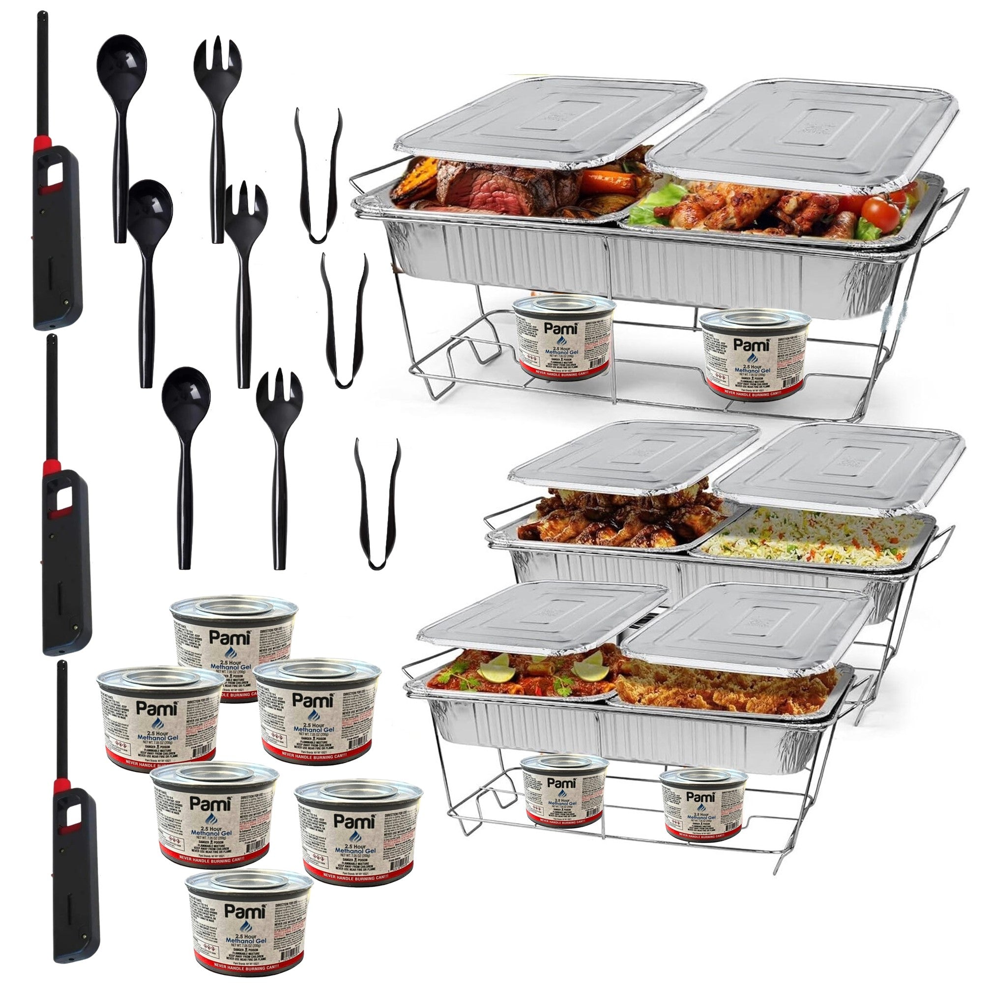 Buffet Serving Kit Disposable Aluminum Chafing Dish Party Set 36PC