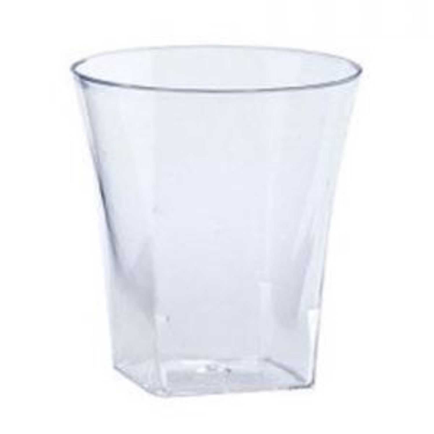 Plastic Flared Tumbler Clear Square Shot Cups HEAVY QUALITY 2 oz