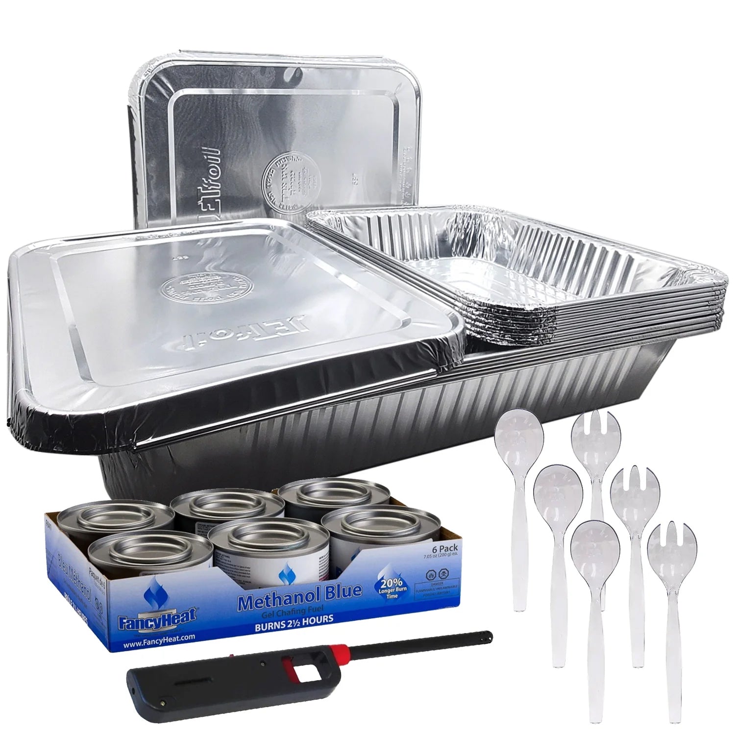 28PC Buffet Serving Kit Disposable Aluminum Refill Chafing Dish Buffet Serving kit (RACKS NOT INCLUDED)